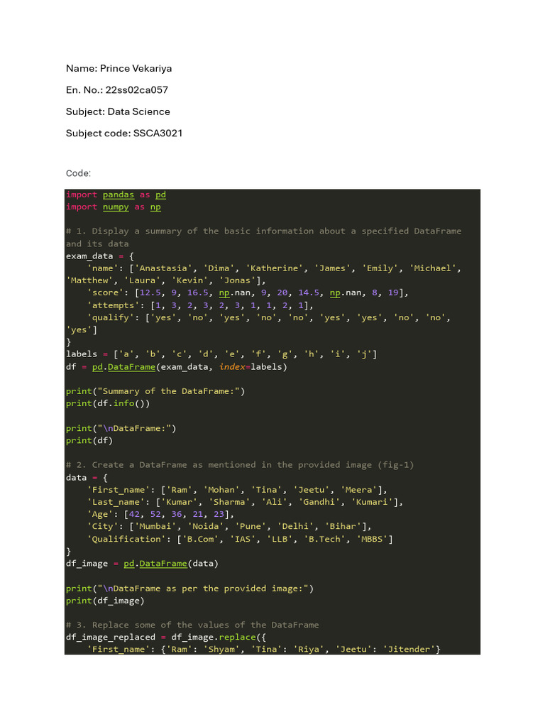 DataFrame Operations in Python | PDF