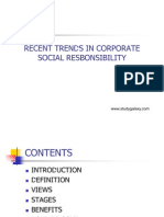 Recent Trends in Corporate Social Responsibilty