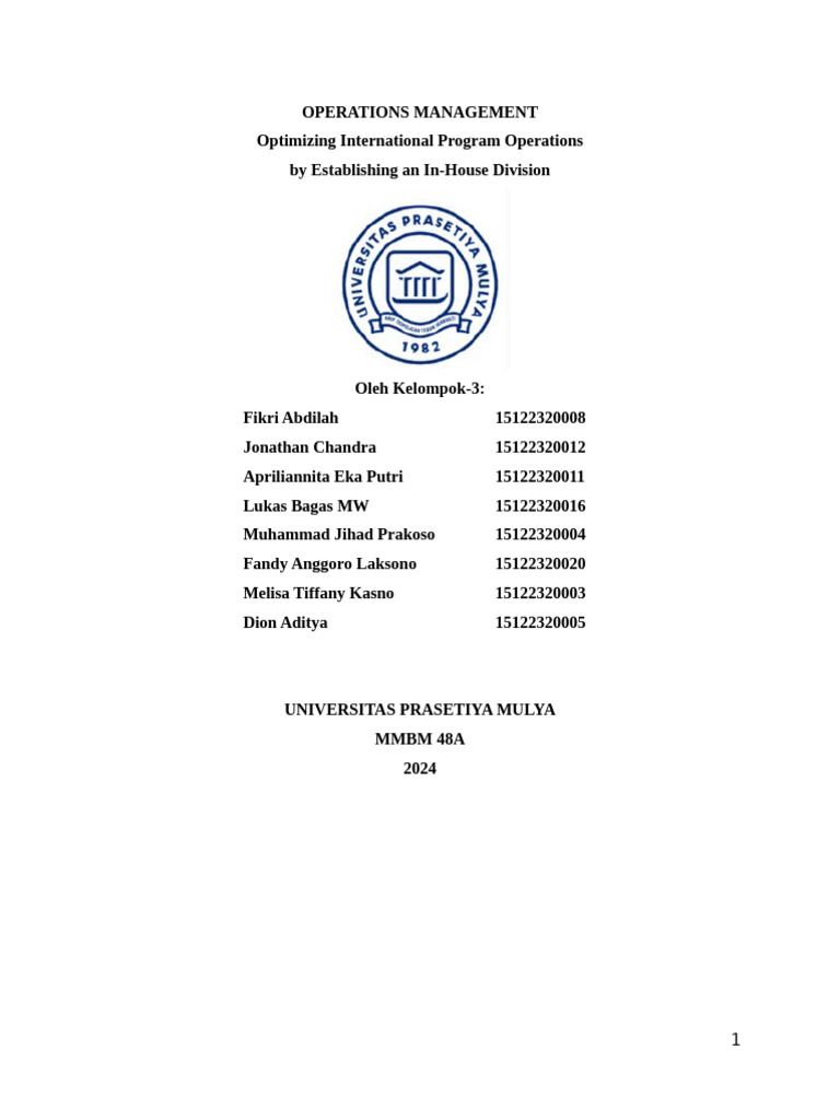 Mmbm48a Progress Report I Kel 3 Pdf Supply Chain Supply Chain