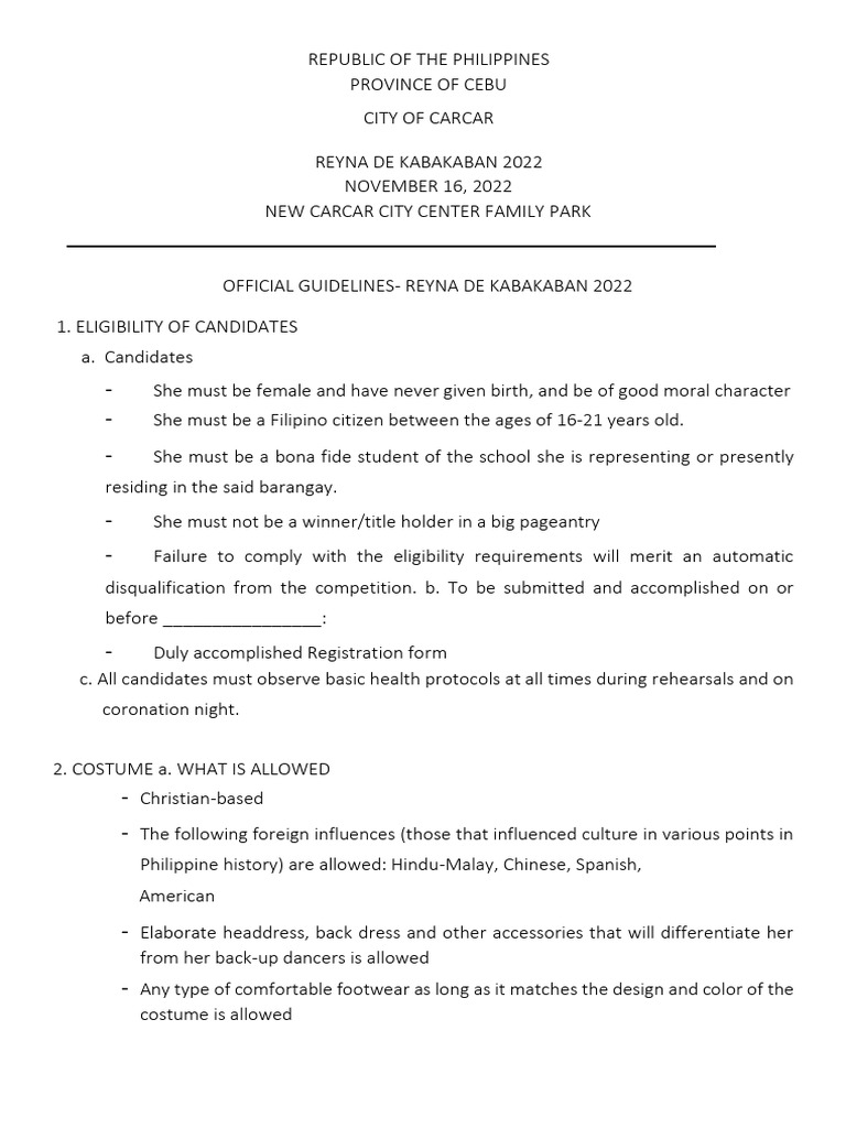 Reyna de kabkaban guidelines 2022 pdf dances performing arts