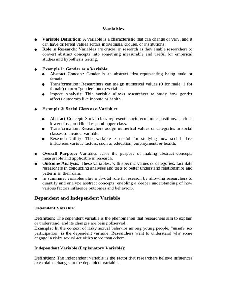 Variables and Levels of Measurement | PDF | Dependent And Independent ...
