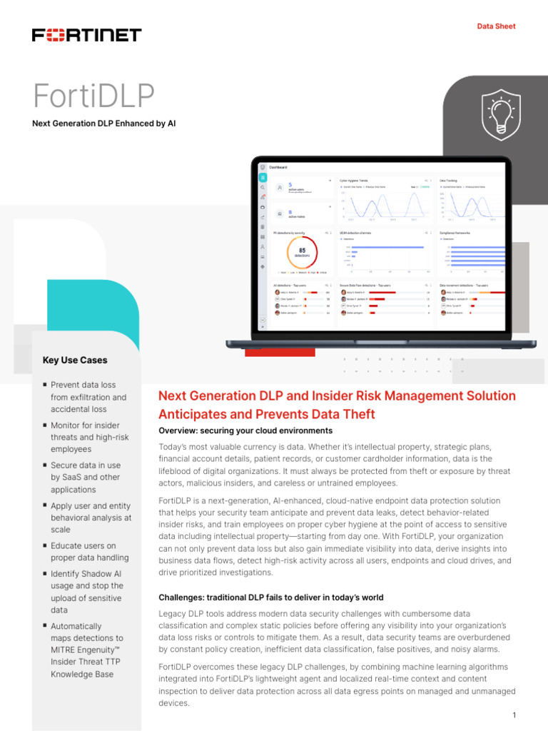 FortiDLP: Next-Gen Data Loss Prevention | PDF | Security | Computer ...