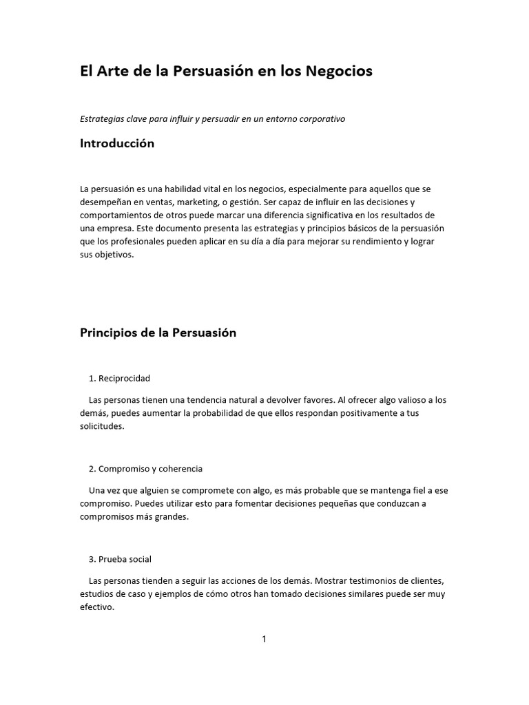Estrategias de Persuasión en Negocios | PDF