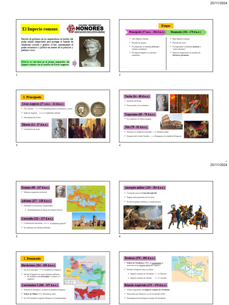 Historia del Imperio Romano: Etapas y Caída | PDF | imperio Romano ...
