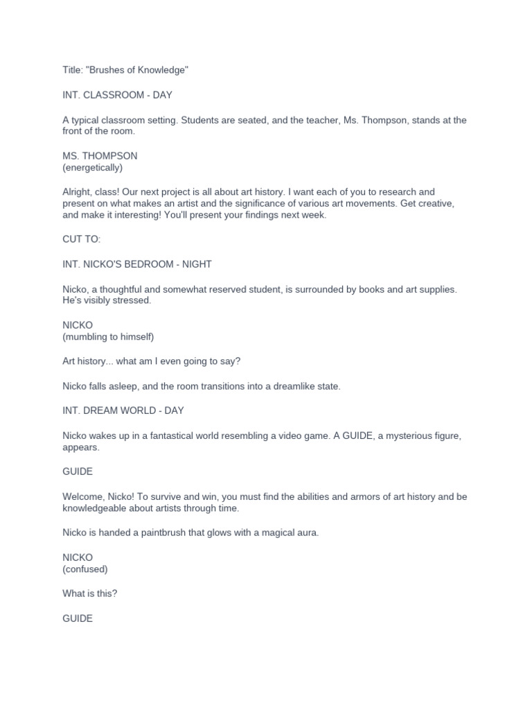 Script - Brushes-of-Knowledge | PDF | Michelangelo | Leonardo Da Vinci