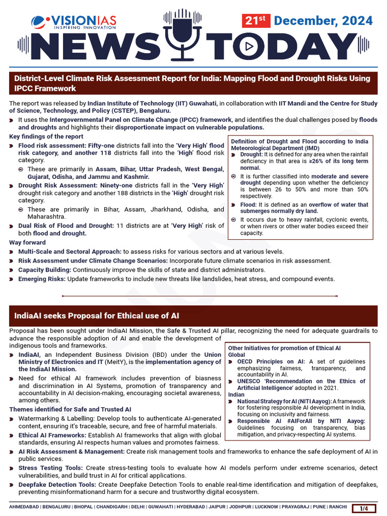 VisionIAS Daily Current Affairs 21 December 2024 | PDF | Artificial ...
