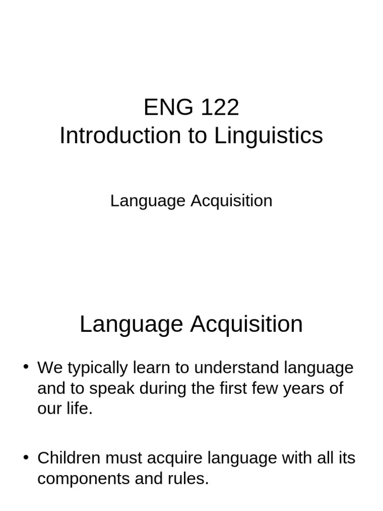 ENG 122 Acquisition | PDF | Language Acquisition | Multilingualism