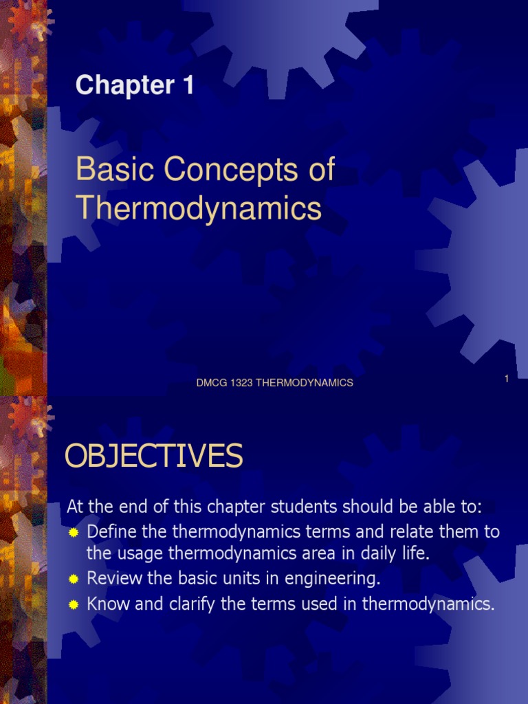 Chapter 1 - Basic Concepts of Thermodynamics | PDF | Thermodynamic ...