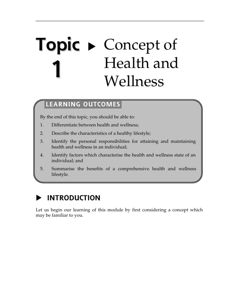 Health and Wellness Concepts Explained | PDF | Physical Fitness ...