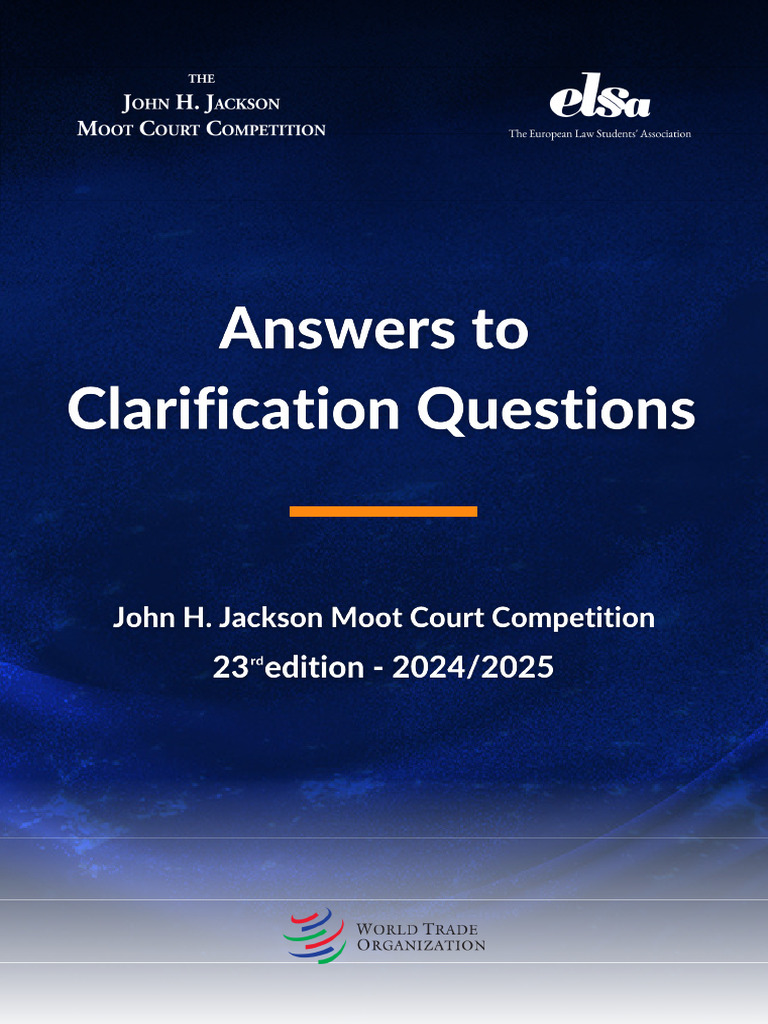 JHJMCC Answers Clarification Questions 23rd Edition | PDF | Customs ...