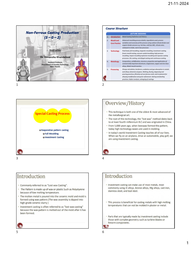 Investment Casting Pdf Industrial Processes Metals