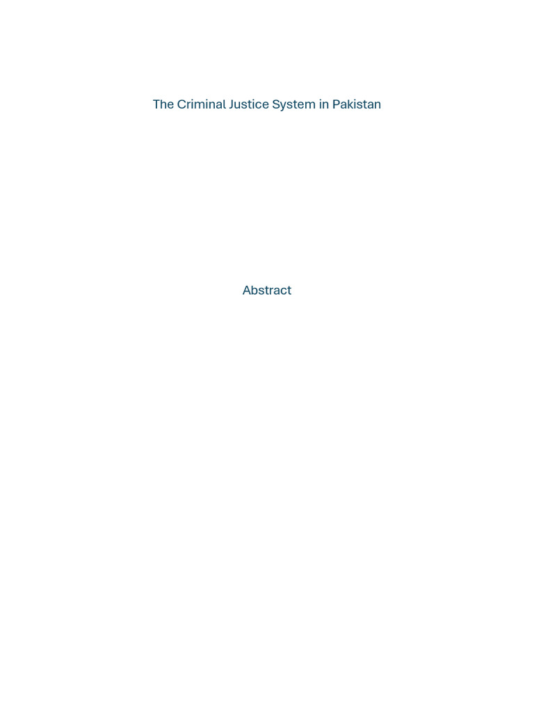 The Criminal Justice System in Pakistan | PDF | Prosecutor | Crimes