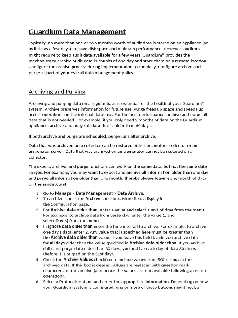 Adaptive - Guardium Data Management | PDF | Computer File | Archive