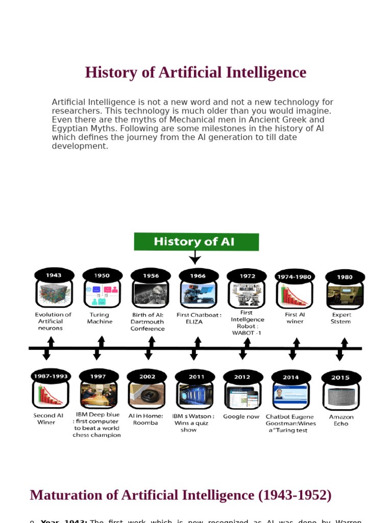 History of Artificial Intelligence | PDF | Artificial Intelligence ...
