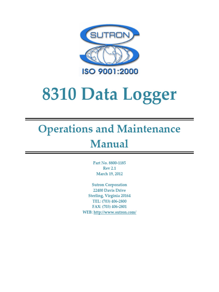 8310 Data Logger Operations Manual | PDF | Light Emitting Diode ...