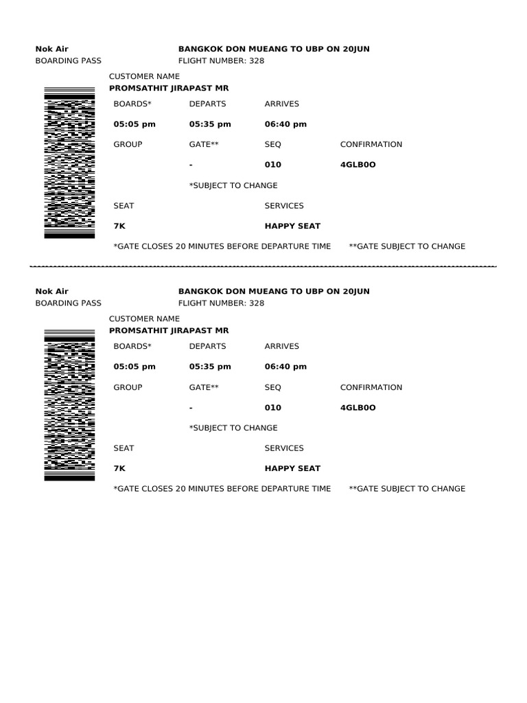 Boarding Passes 4GLB0O | PDF