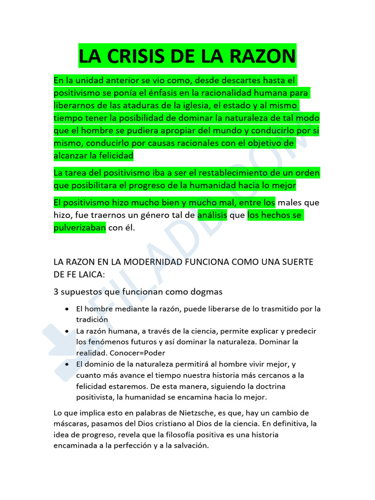 La Crisis de la Razón Moderna | PDF | Razón | Consumo (economía)