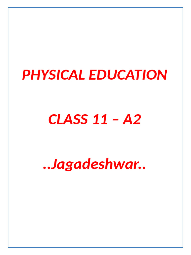 Importance of Physical Education in Growth | PDF | Relaxation ...