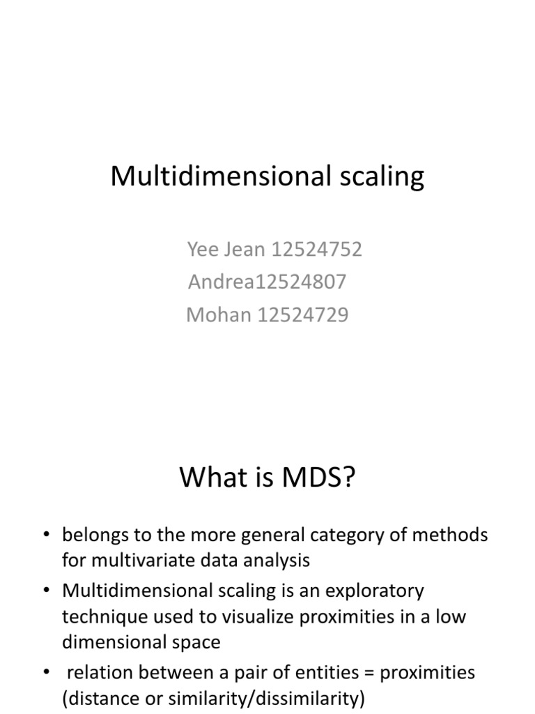 Multidimensional Scaling Pdf