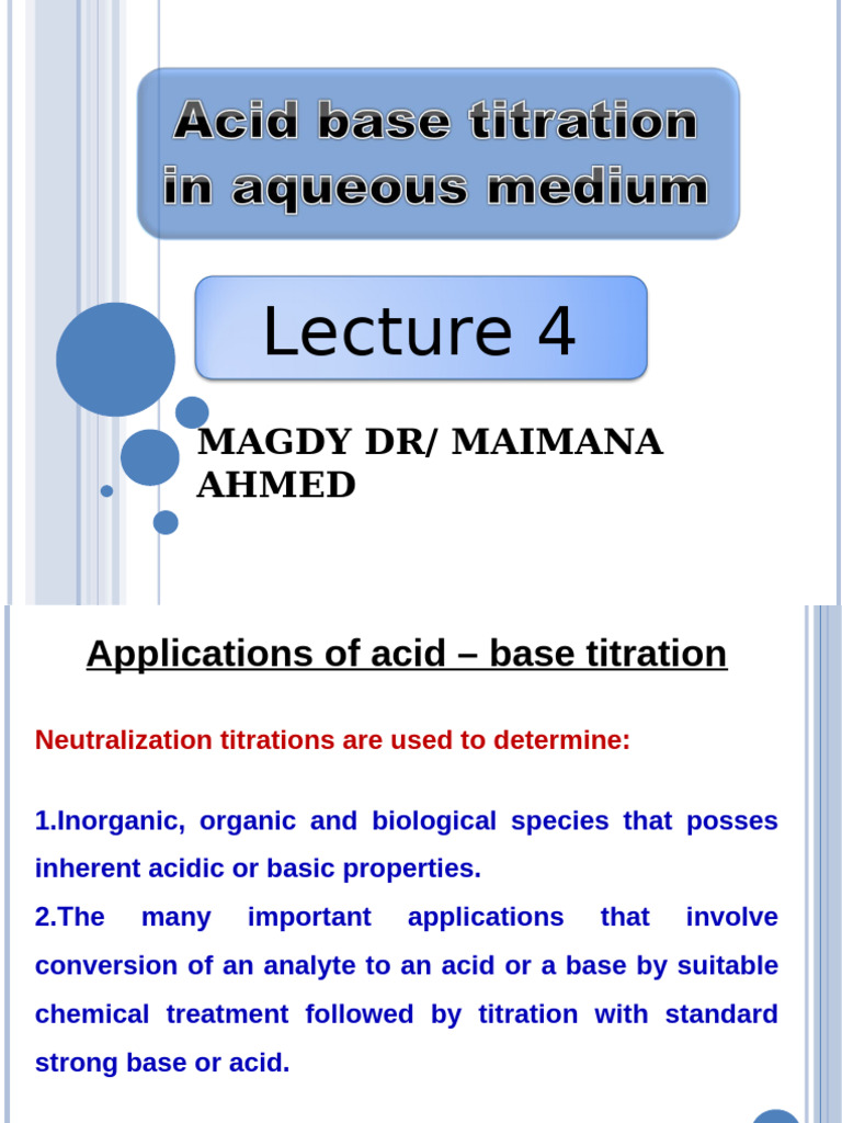 Lecture 1 Fatma | PDF | Acid | Chemistry