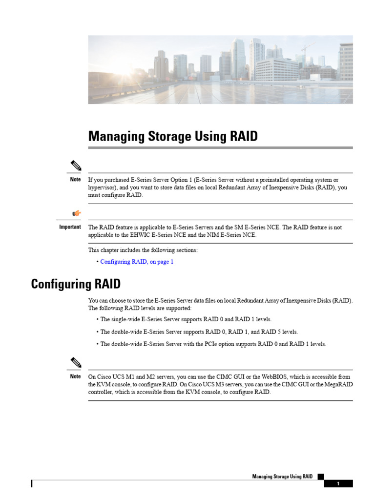 RAID Configuration for E-Series Servers | PDF | Cache (Computing) | Booting