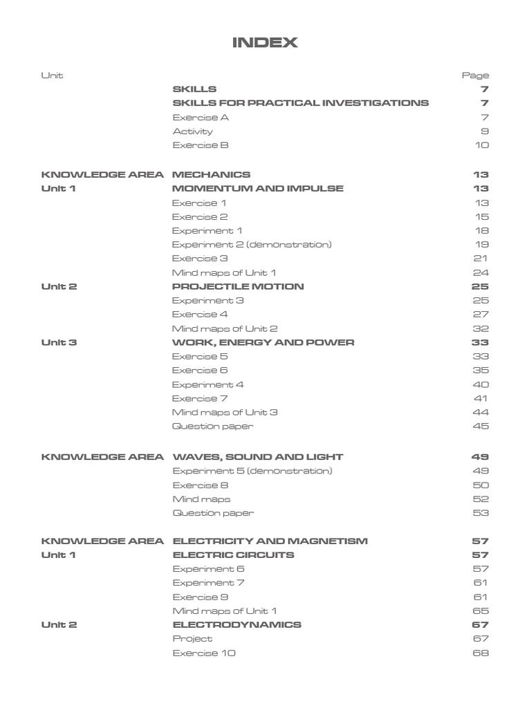 12 Physics AB Index | PDF | Electromagnetism | Experiment