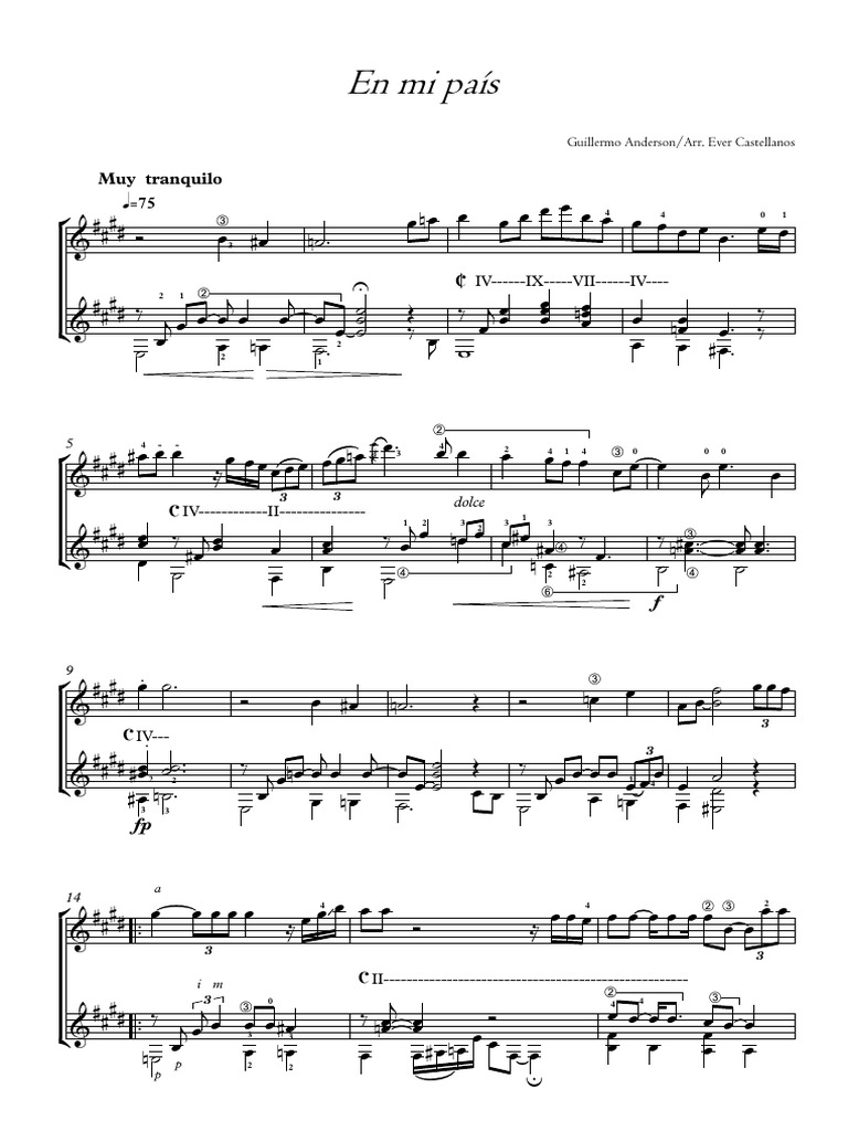 En Mi País - Partitura Completa | PDF