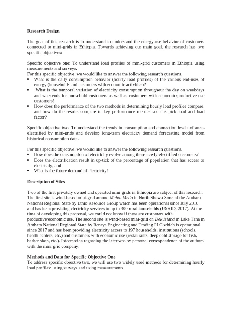 Energy Use Behavior in Ethiopia's Mini-Grids | PDF | Consumption ...