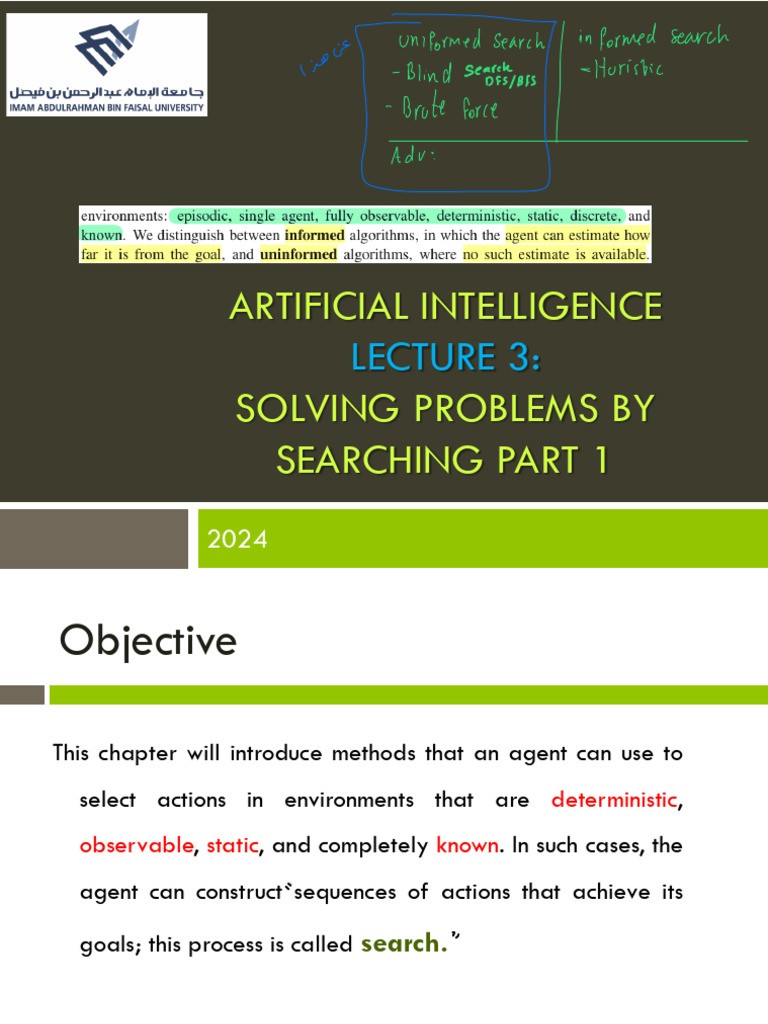 Lec 3-Solving Problems by Searching Part 1 (2) | PDF | Algorithms And ...