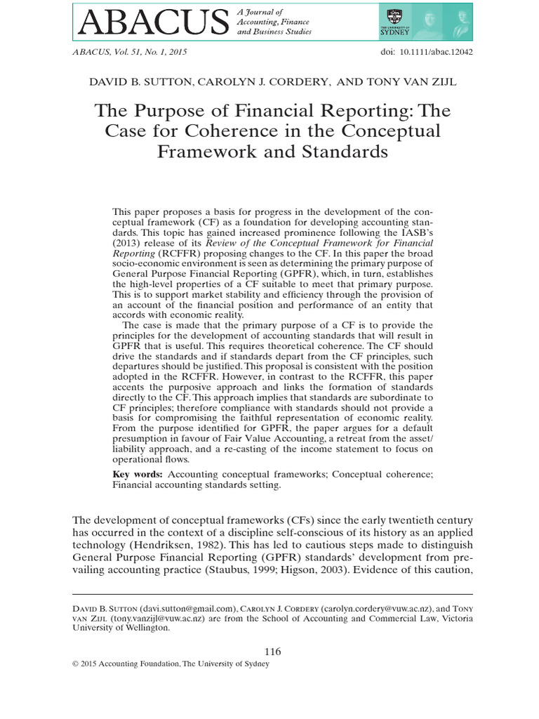 Coherent Framework for Financial Reporting | PDF | Income | Financial ...