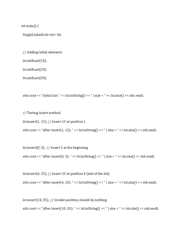 C++ Singly Linked List Demo | PDF