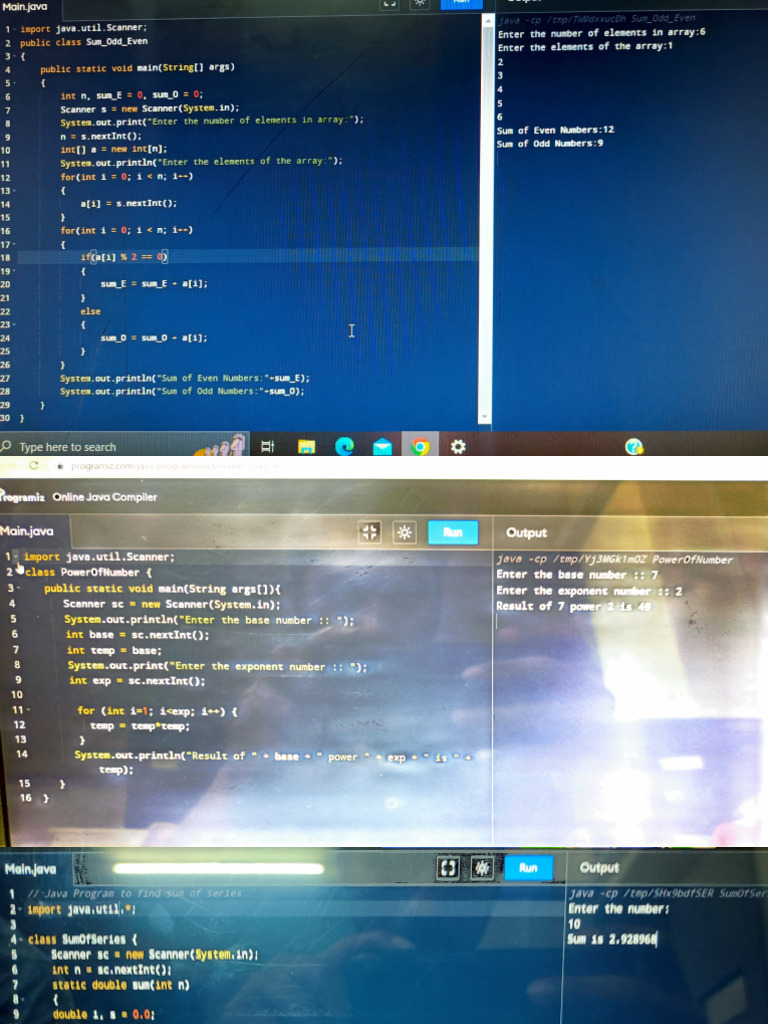 Java Programs for Sum and Power Calculations | PDF | Computer ...