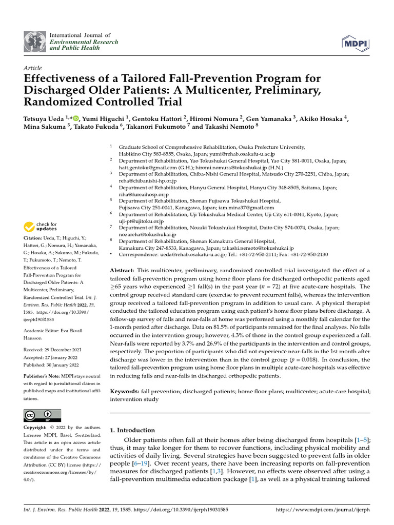 Effectiveness of A Tailored Fall-Prevention Progra | PDF | Health Care ...