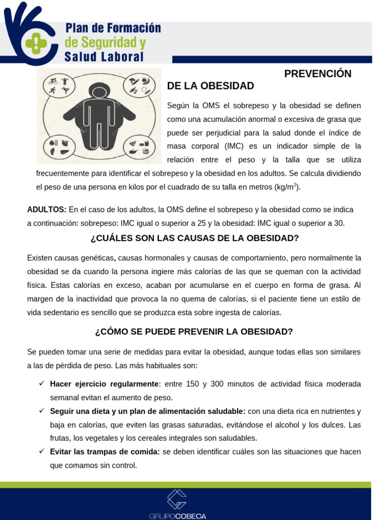 Prevención de la Obesidad: Claves Esenciales | PDF | Obesidad | Exceso ...