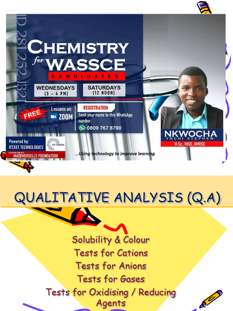 Qualitative Analysis of Cations and Anions | PDF | Salt (Chemistry ...