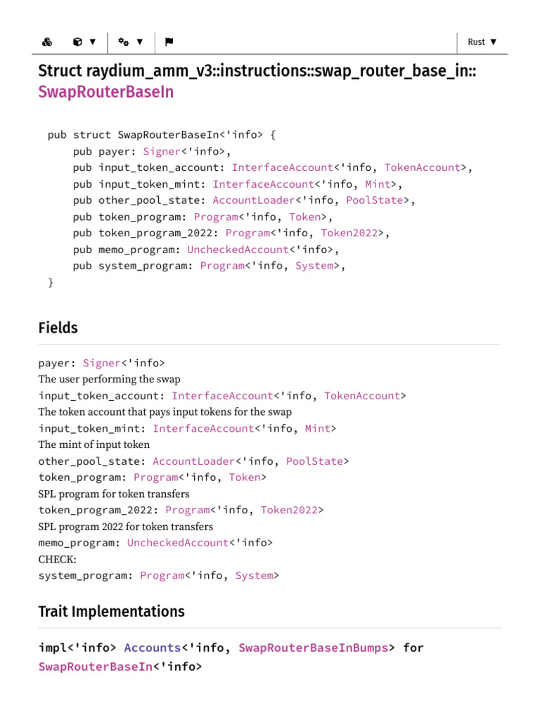 SwapRouterBaseIn in Raydium - Amm - v3 - Instructions - Swap - Router ...
