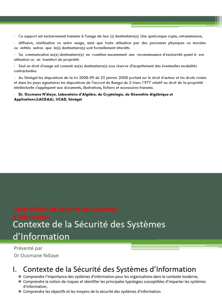 Sécurité des Systèmes d'Information | PDF | Sécurité des systèmes d ...