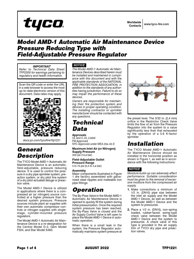 AMD-01 | PDF | Valve | Fire Sprinkler System
