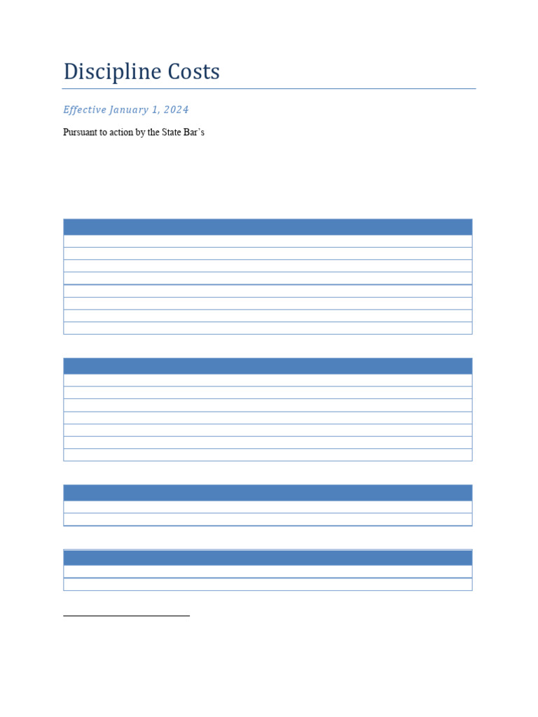 Ams Bar COSTS Discipline Costs For 2024 | PDF | Justice | Crime & Violence
