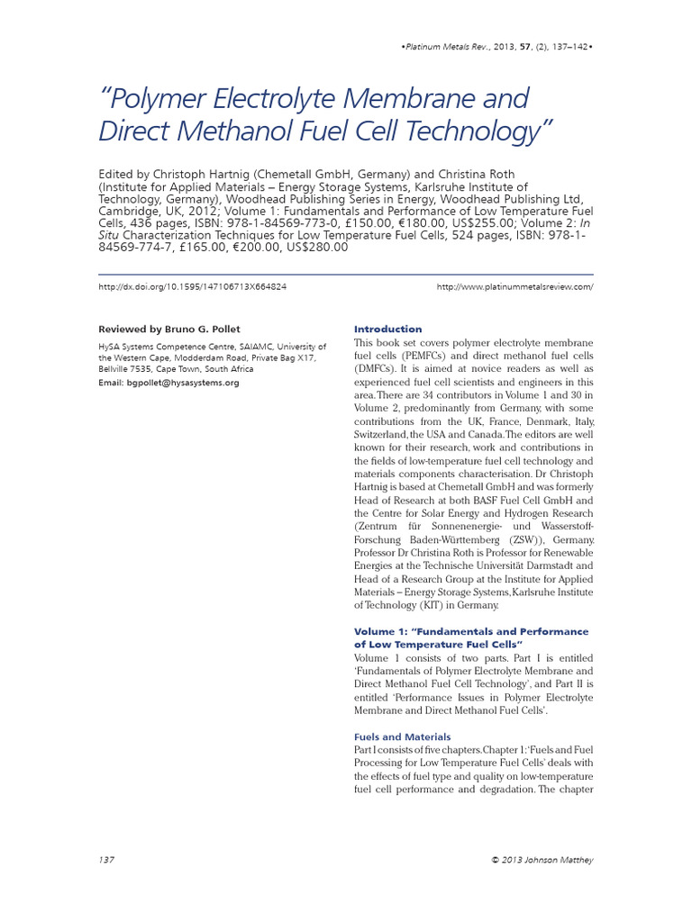 "Polymer Electrolyte Membrane | PDF | Fuel Cell | Materials