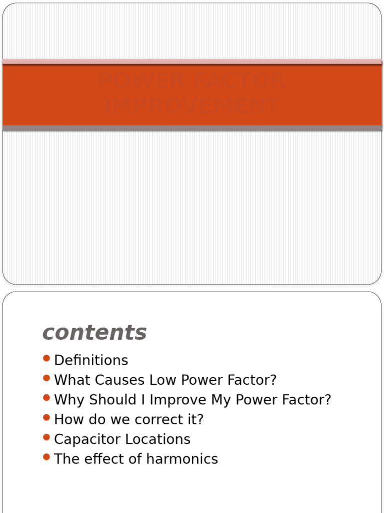 Power Factor Improvement | PDF | Capacitor | Transformer
