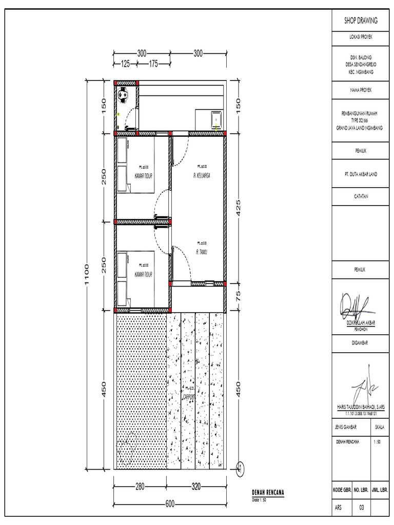 Denah Rumah Tipe 3x7 di Ngimbang | PDF