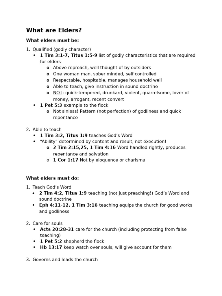 Ch 9 Notes On Elders Pdf
