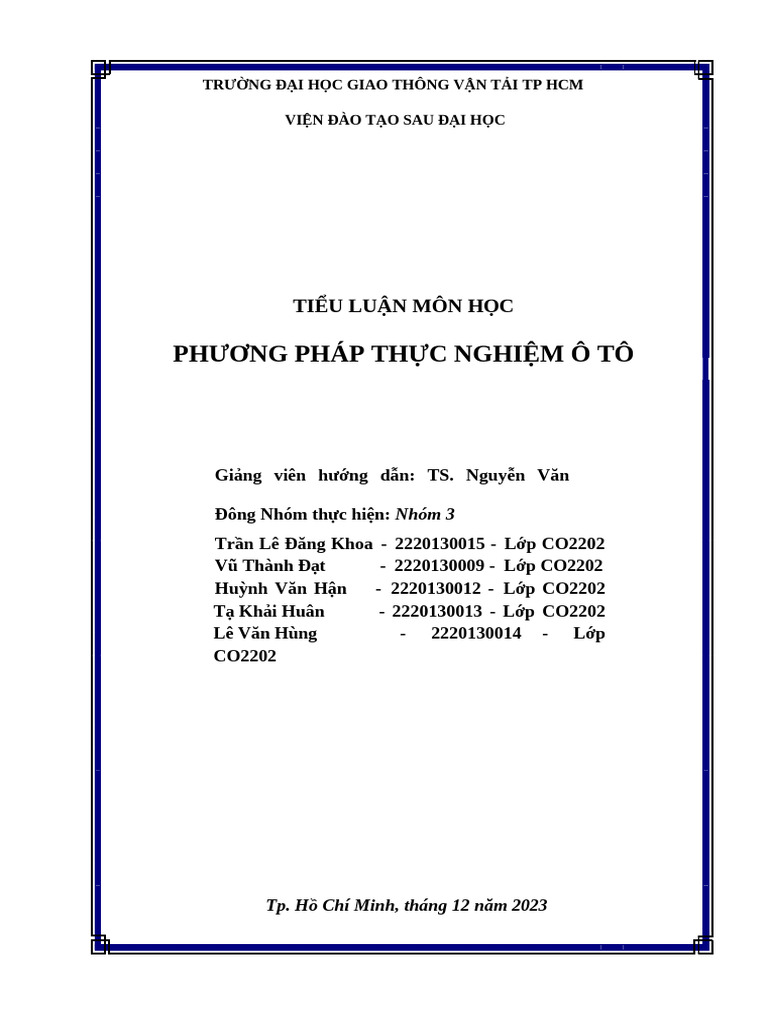Nhom 3 tieu luan thuc nghiem o to 1 pdf