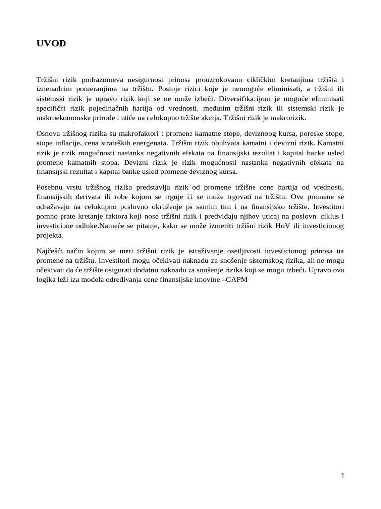 Trzisni Rizik | PDF