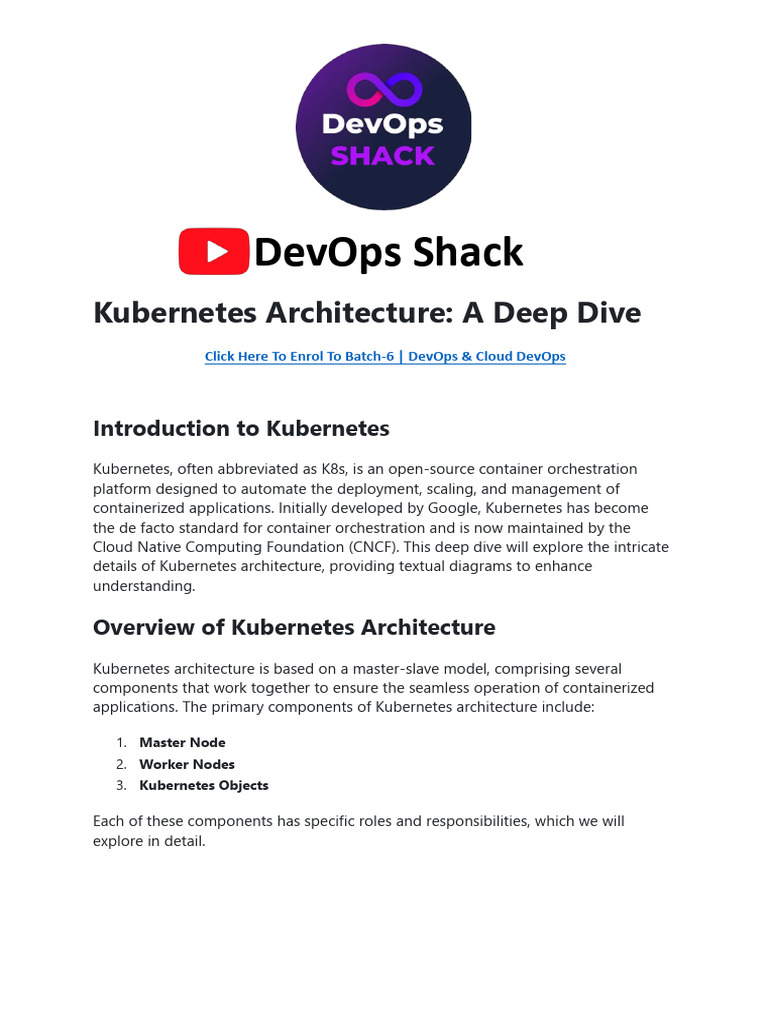 Kubernetes Architecture Deep Dive | PDF | Computer Engineering ...