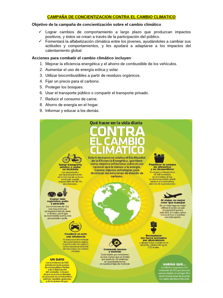 PARA CAMPAÑA CAMBIO CLIMATICO | PDF