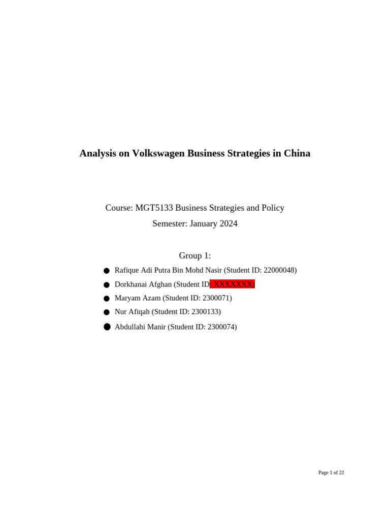 Volkswagen's EV Strategy in China | PDF | Electric Vehicle | Volkswagen