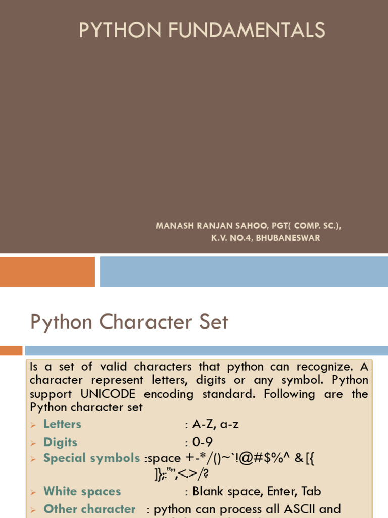 03 MRS Python Fundamentals | PDF | Data Type | Boolean Data Type