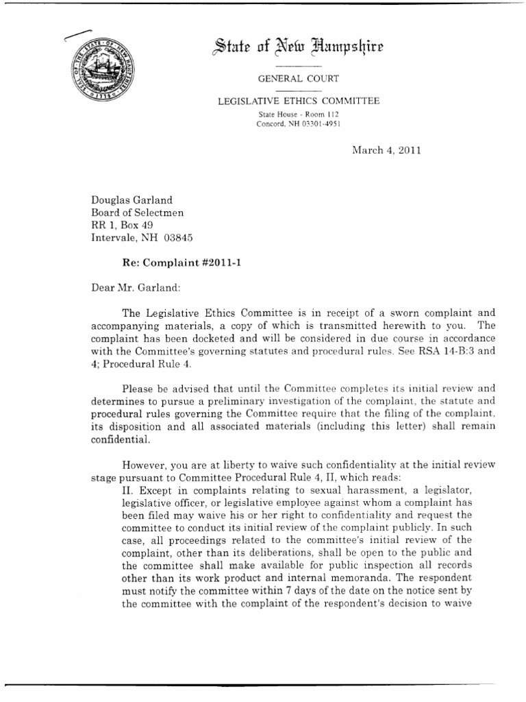 Letter From Ethics Committee Complaint Public Sphere